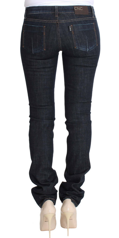 Blue Cotton Stretch Slim Fit Jeans