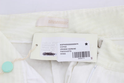 White Striped Straight Fit Pants