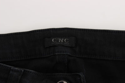 Black Cotton Slim Fit Denim Jeans