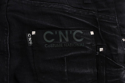 Black Cotton Slouchy Slims Fit Jeans