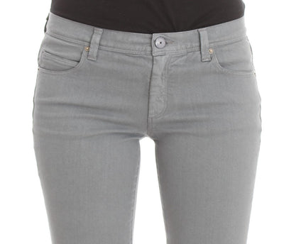 Blue Cotton Blend Slim Fit Bootcut Jeans