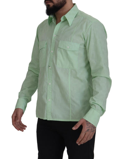 Mint Green Long Sleeves Button Down Shirt