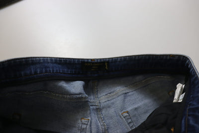 Blue Washed Cotton Skinny Low Waist Denim Jeans