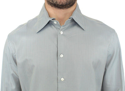 Gray Cotton Long Sleeve Casual Shirt Top
