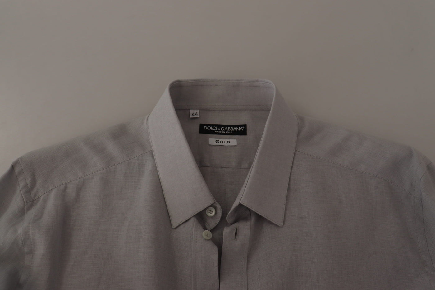 Gray Linen Long Sleeves Formal GOLD Shirt