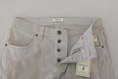 Gray Cotton Tapered Men Casual Pants