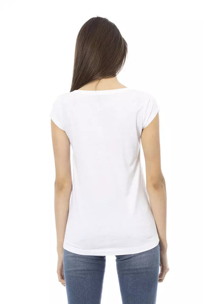 White Cotton Women T-Shirt