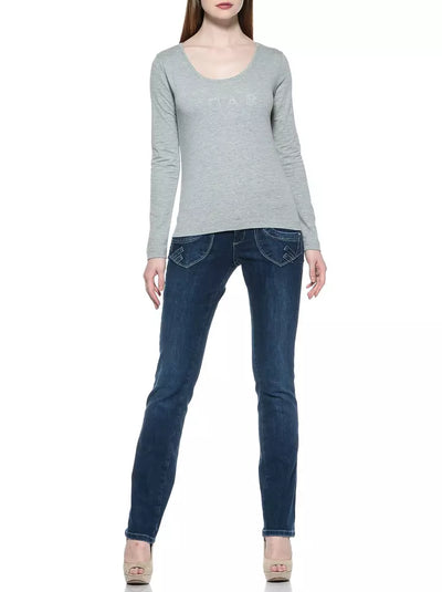 Blue Cotton Women's Jeans