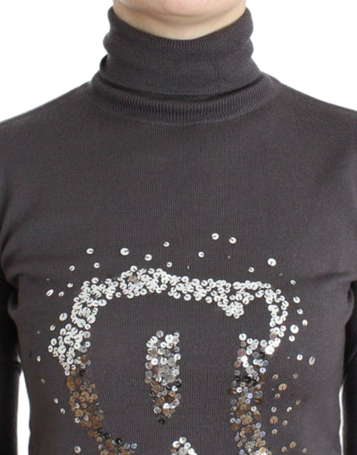 Brown turtleneck cotton sweater