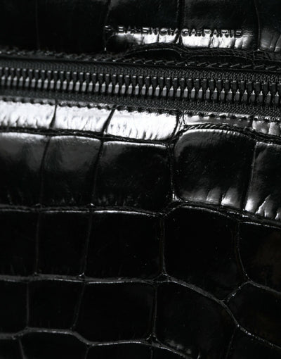Black Exotic Leather Shoulder Crossbody Camera Bag
