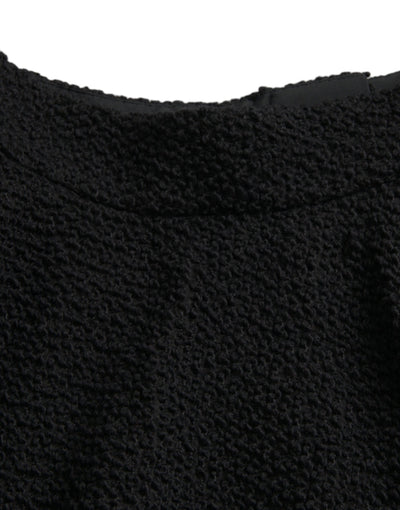 Black High Waist A-line Knee Length Skirt