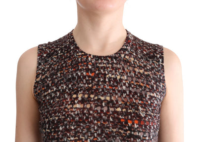 Multicolor Print Knit Top Wool T-shirt