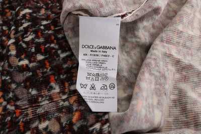 Multicolor Print Knit Top Wool T-shirt