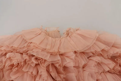Pink Ruffles Long Sleeves Pullover Sweater