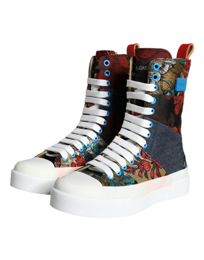 Multicolor Patchwork Logo High Top Sneakers Shoes