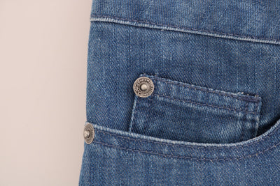 Blue Wash Cotton Boyfriend Fit Jeans