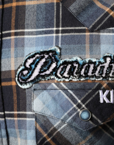 Multicolor Checkered Paradiso Patch Slim Fit Shirt