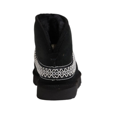 Black Suede Leather Ankle Boots
