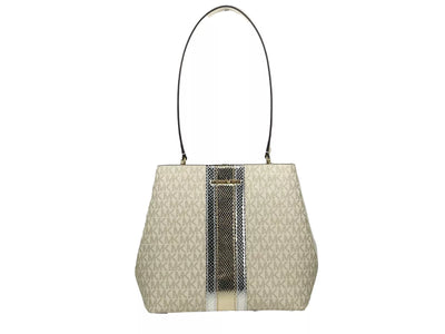 Medium Pratt Bucket Shoulder Bag Purse Pale Gold/Cream
