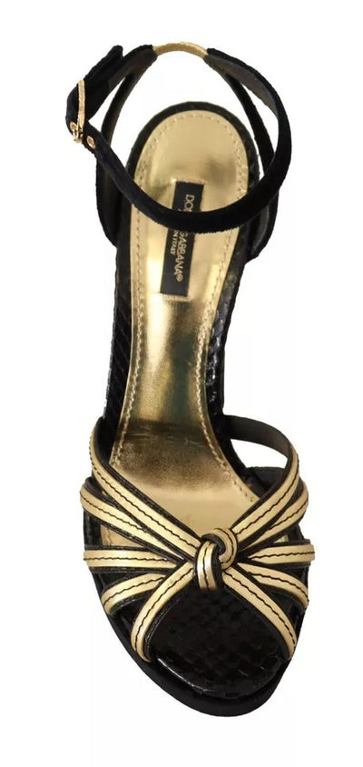 Black Gold Bianca Faux Pearl Sandals