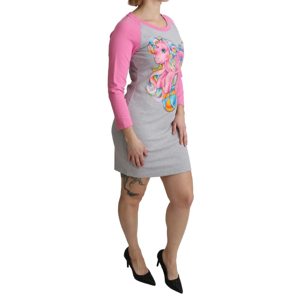 Gray Cotton Casual Dress