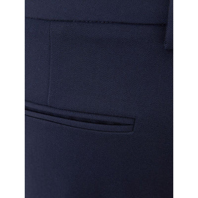 Elegant Blue Wool Pants for Women