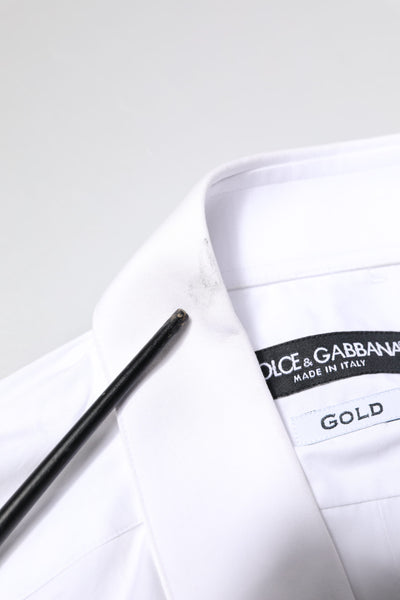 White GOLD Cotton Long Sleeves Men Dress Shirt
