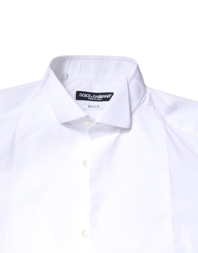 White GOLD CottonPoplin Bib Formal Dress Shirt