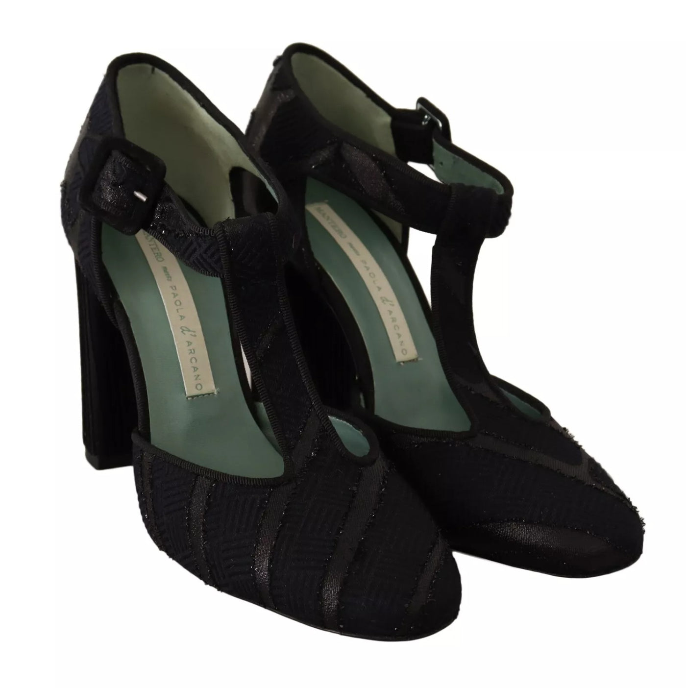 Black Suede Leather Block Heels Sandals Shoes