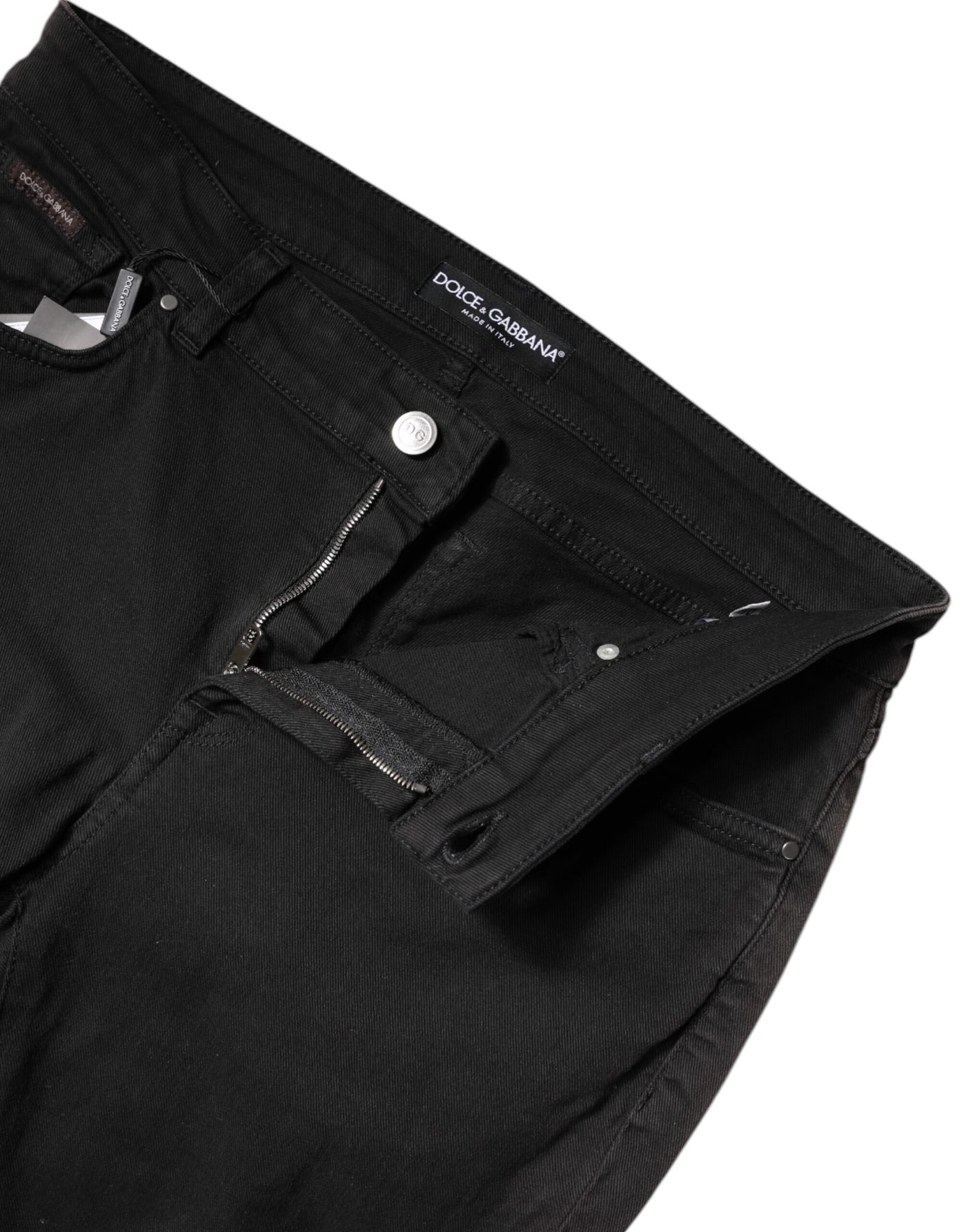 Black Cotton High Waist Skinny Denim Jeans