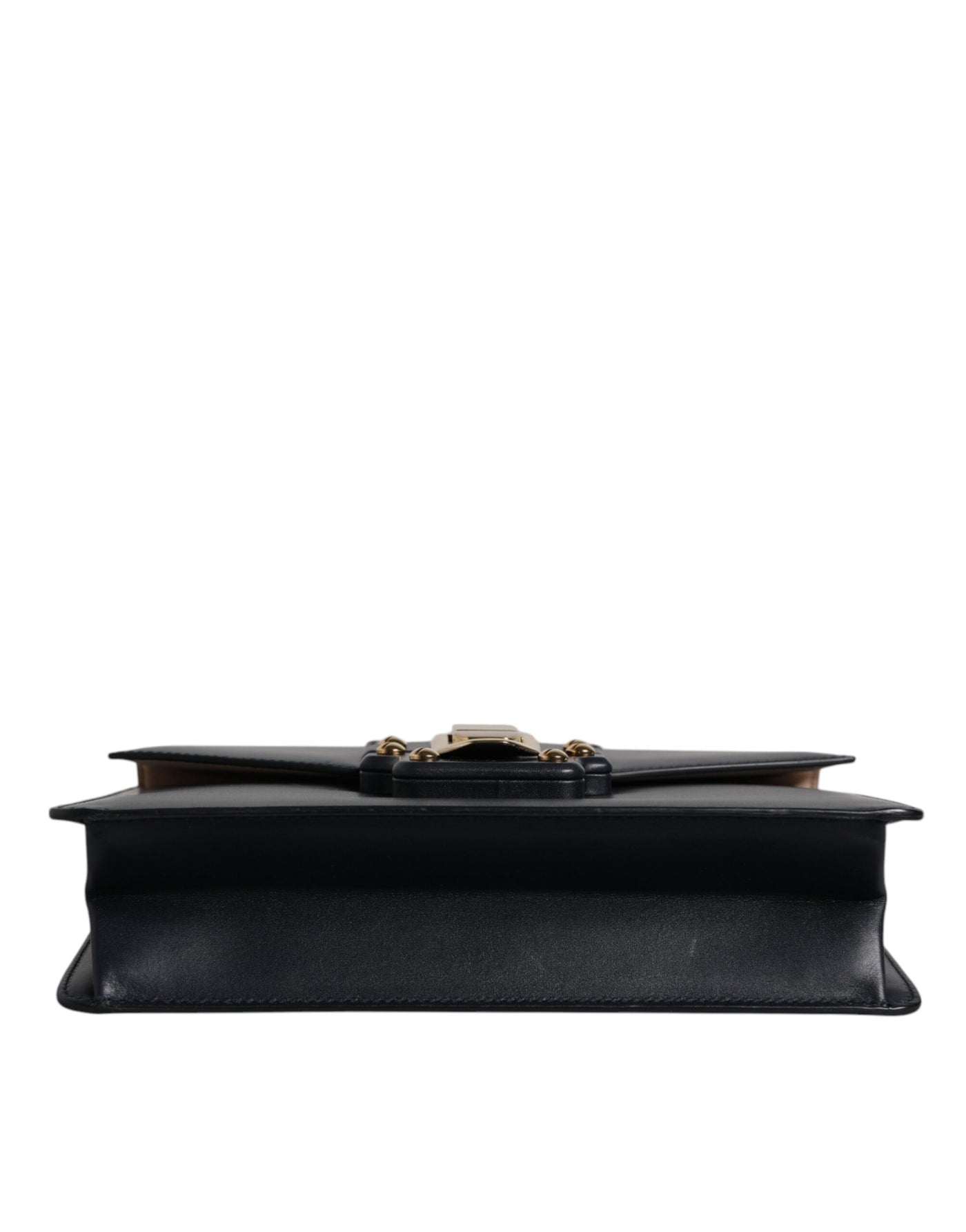 Black Calfskin Leather Shoulder Strap Bag