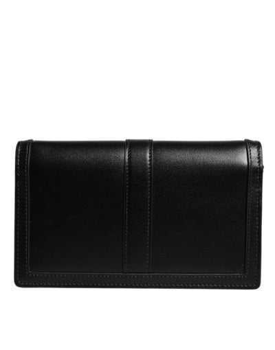 Black Calfskin Leather Chain Strap Shoulder Crossbody Bag