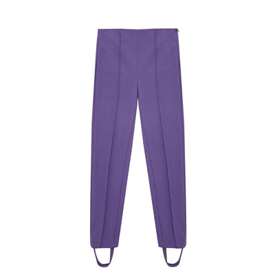 Elegant Purple Viscose Pants