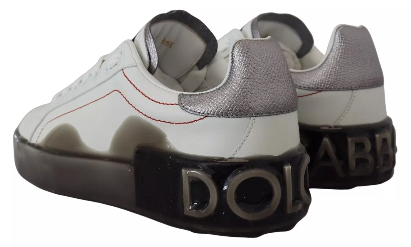 White Leather Portofino Sneakers Shoes