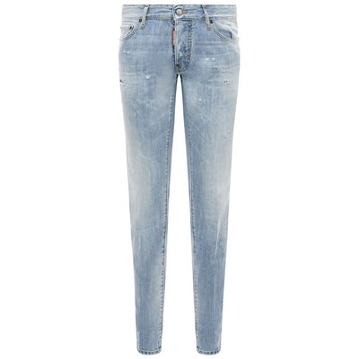 Light Blue Cotton Men Jeans