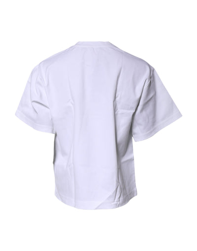 White Bellissima Cotton Crew Neck T-shirt