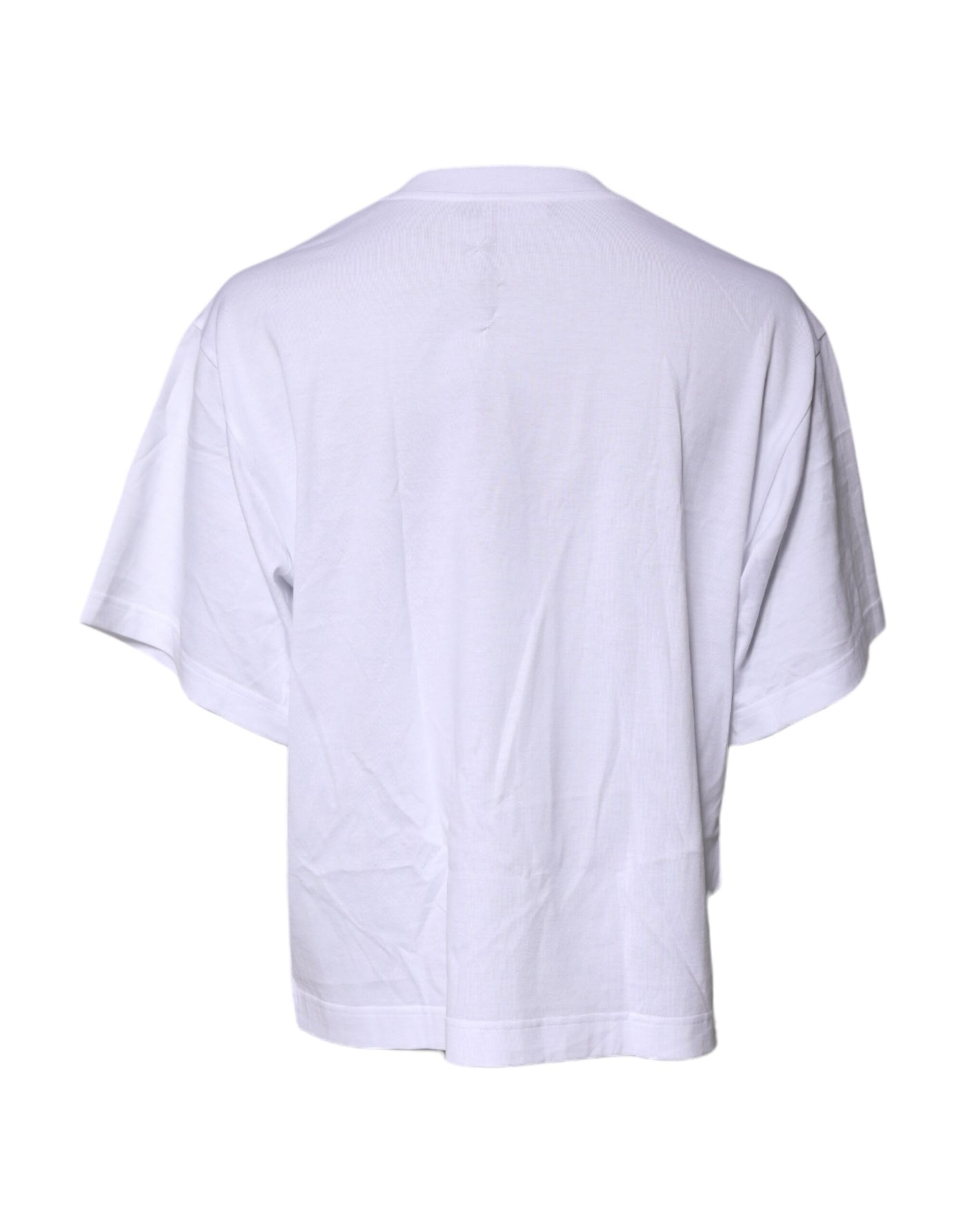 White Printed Round Neck Top Cotton T-shirt