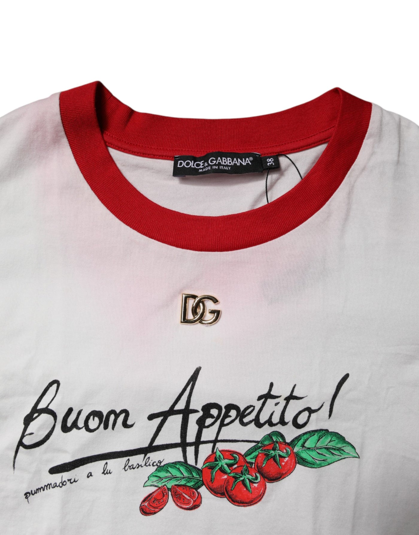 White Printed Round Neck Cropped Top T-shirt