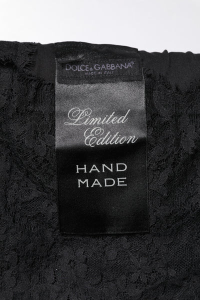 Black Lace Sheer Sacred Heart Crew Neck Top