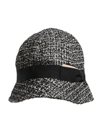 Black Cotton Blend Bucket Hat