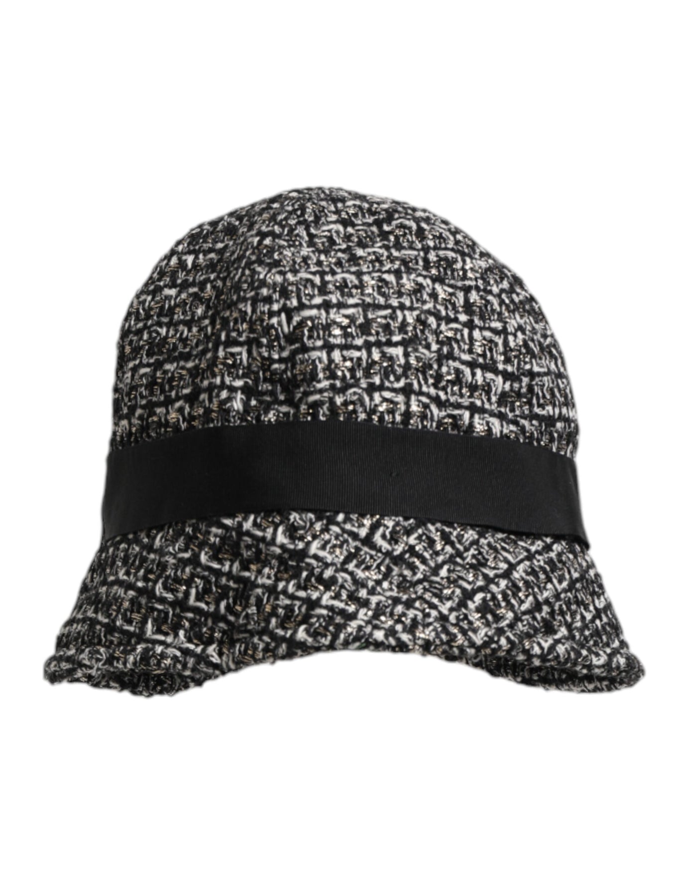Black Cotton Blend Bucket Hat