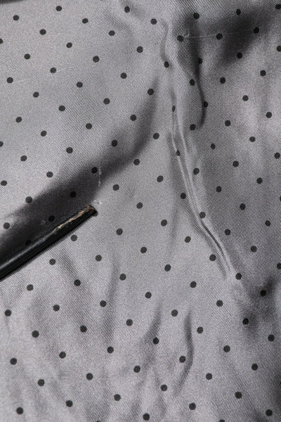 Gray Polka Dot Silk Long Sleeve Shirt
