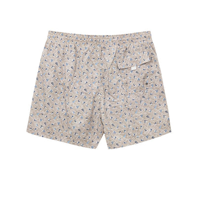 Beige Polyester Swim Short