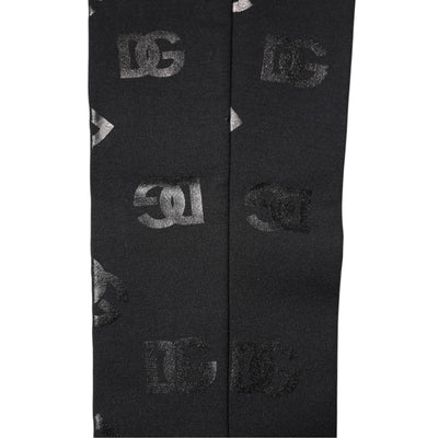 Black DG Logo Monogram Wool Stretch Arm Sleeves