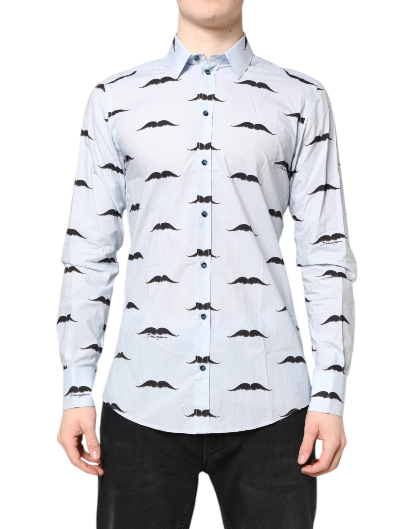 Light Blue Cotton MARTINI Formal Dress Shirt