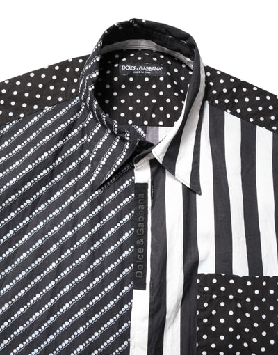 Black White Stripe Button Down Casual Shirt