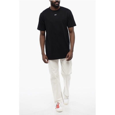 Black Cotton ARROW Crew-neck T-shirt