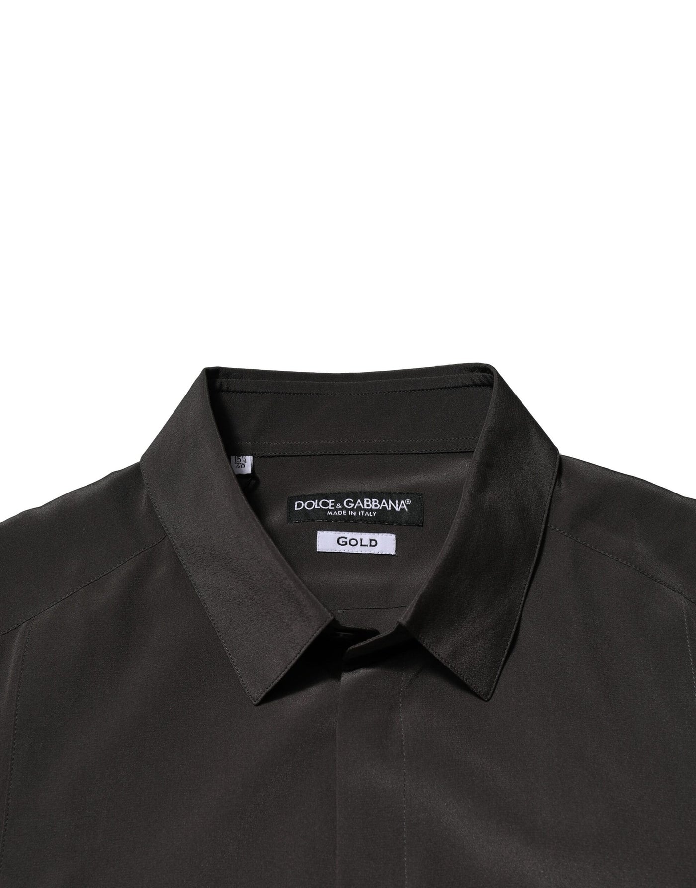 Dark Brown Silk GOLD Men Dress Formal Shirt