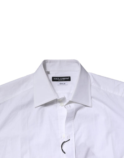 White Cotton Long Sleeves GOLD Formal Shirt