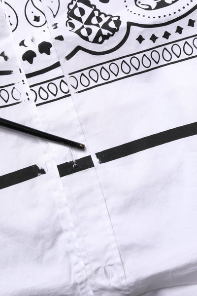 White MARTINI Bandana Print Formal Shirt